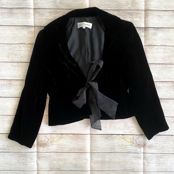 Sara Campbell Jackets & Blazers - Sara Campbell Black Velvet Jacket Front Tie